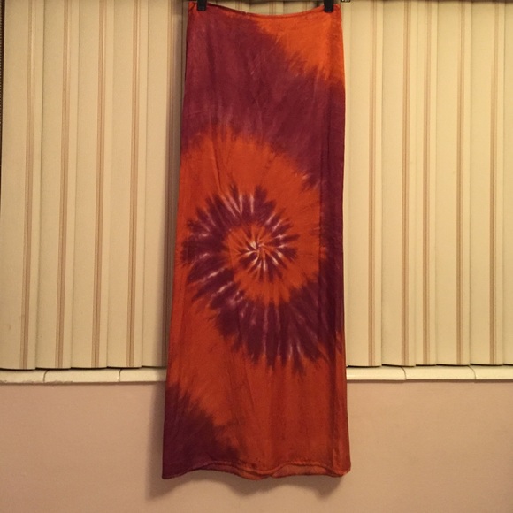 ABS Silk tie dye maxi skirt