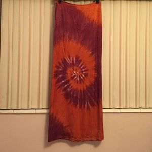 ABS Silk tie dye maxi skirt