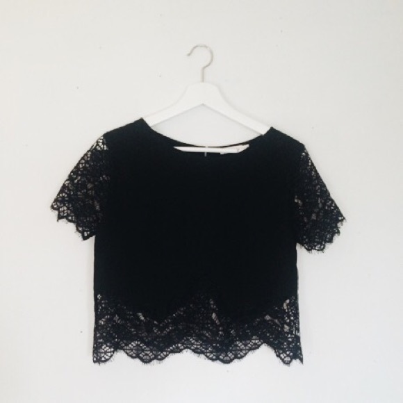 LUSH Delicate Lace Trimmed Top