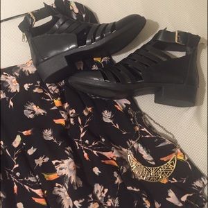 Black leather booties!