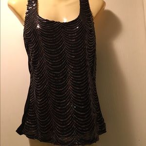 Black sequin tank