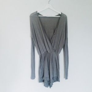 SUPER COMFY Grey Plunge Romper