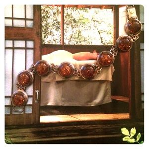 Vintage Amber and silver bracelet