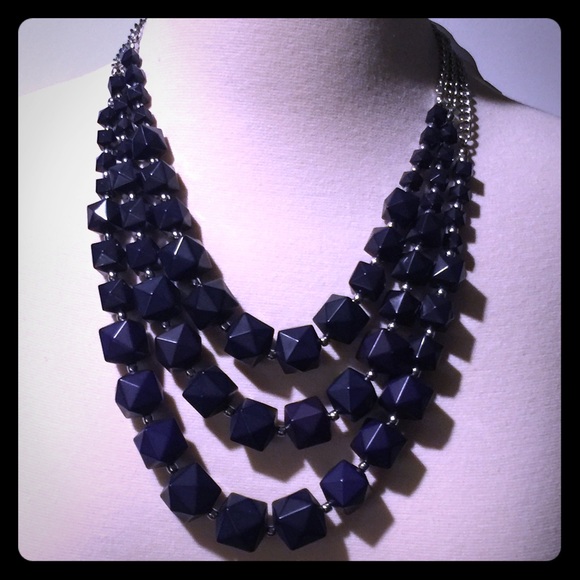Navy Beaded Necklace