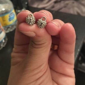 Juicy Couture Silver Heart lock earrings