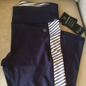Navy VOGO Workout Pants with Striped Accent