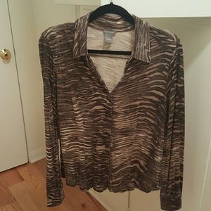 Ann Taylor T-shirt soft zebra dress shirt