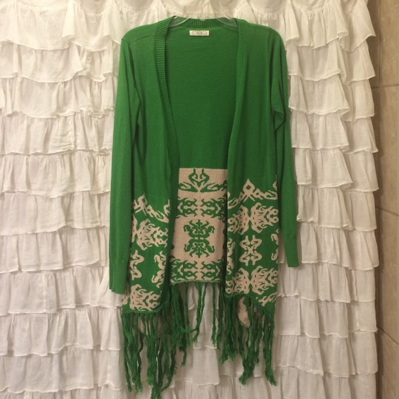 Green sweater shrug
