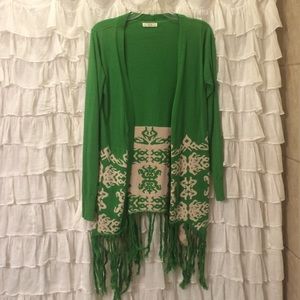 Green sweater shrug