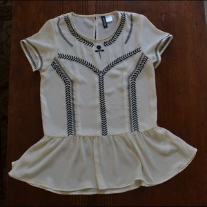 White H&M Peplum Blouse