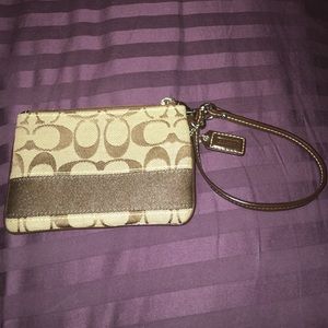 Coach wristlet, brown