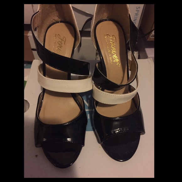 Black and white shoes