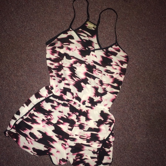 Pink & Black Romper
