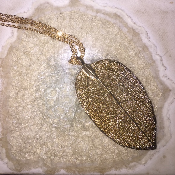 Gold leaf necklace!