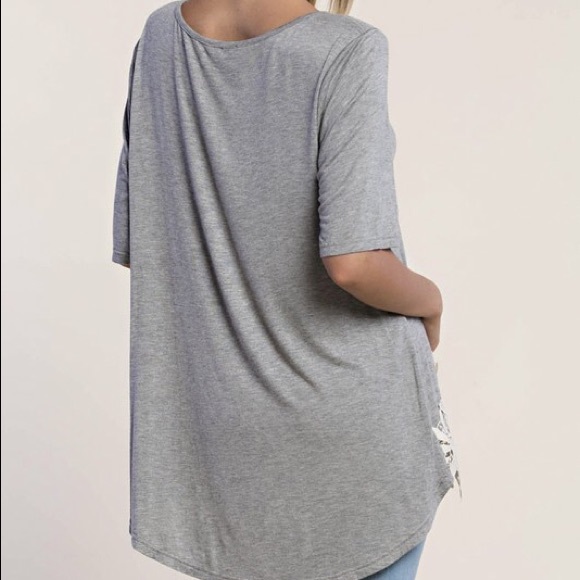 Floral Trim Tunic Shirtdress - Picture 3 of 3