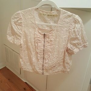 Blush pink ANTHROPOLOGIE cropped jacket