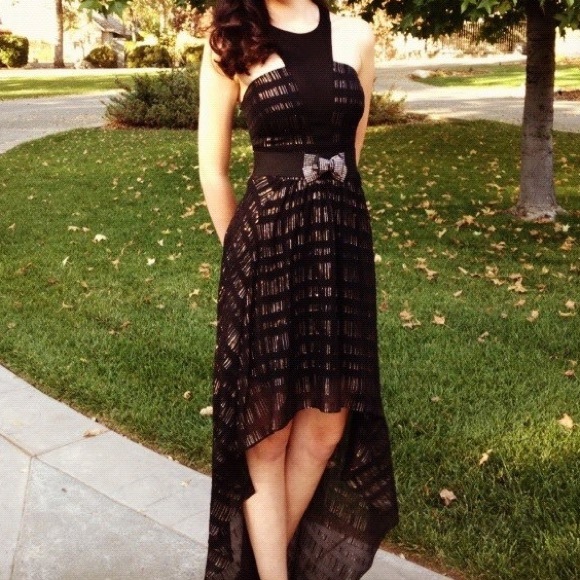 Black/gold high low dress!