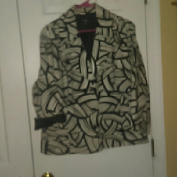 Black and white blazer