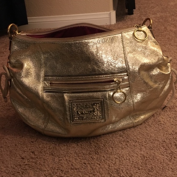 Gold coach handbag