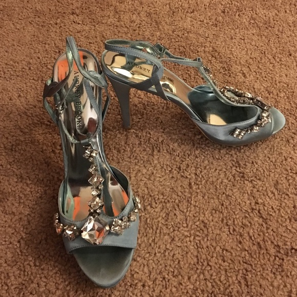 Jeweled blue heels
