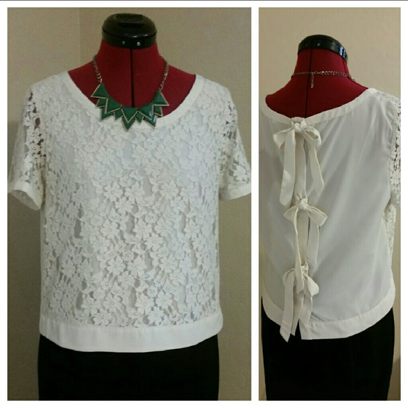 LC Lauren Conrad Lace Cream top