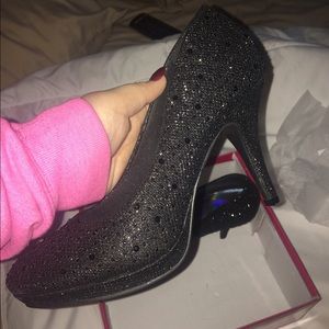 Sparkly black heels