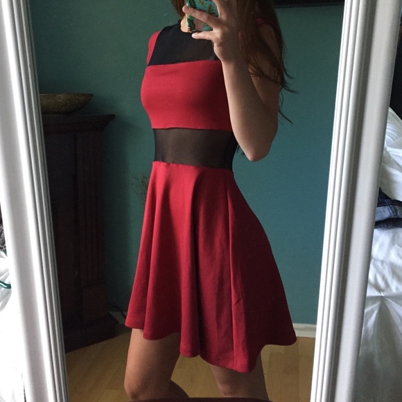 F21 Red skater dress