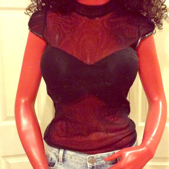 Black see through top