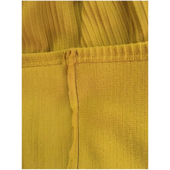 Yellow Green Ribbed dress - Picture 3 of 4