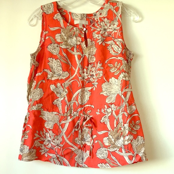Banana Republic Orange Paisley Top Sz XS fits S