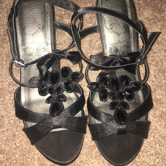 Black strappy heels