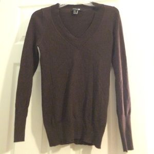 Brown Forever 21 V-Neck Sweater