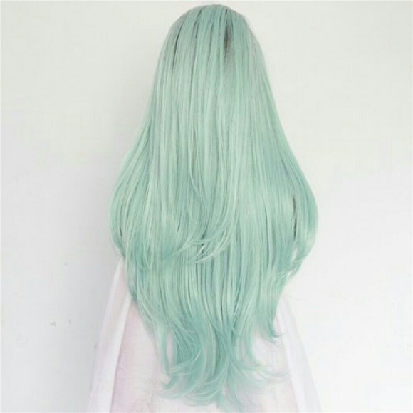 Beautiful  Long Ombre Green Wig 26 inches!! main image 2