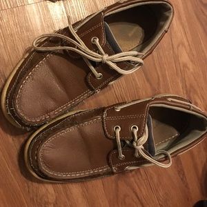 Brown comfy pair of boat shoes