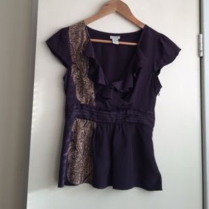 Navy blue Anthropologie blouse