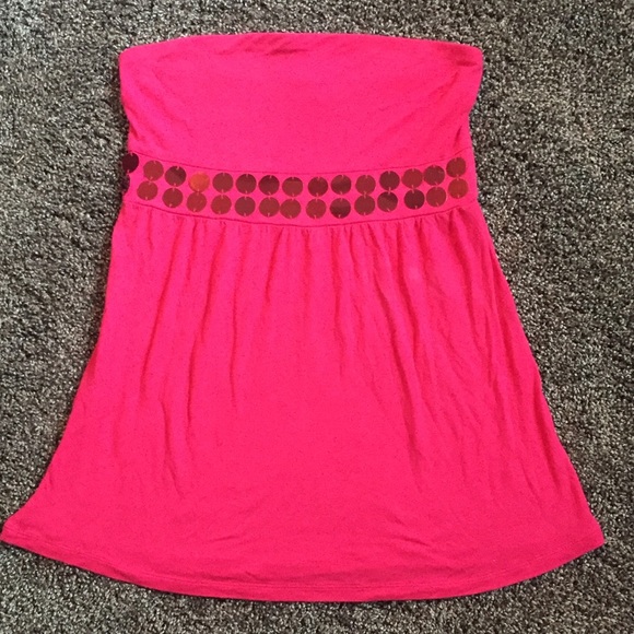Express strapless top with sequin detail