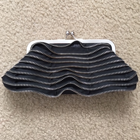 Black Zipper Clutch