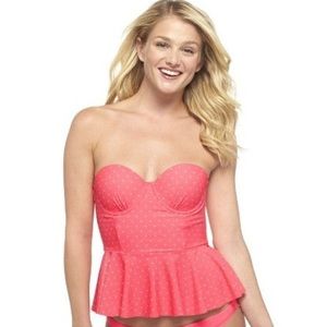 Target peplum tankini polka dot swim top