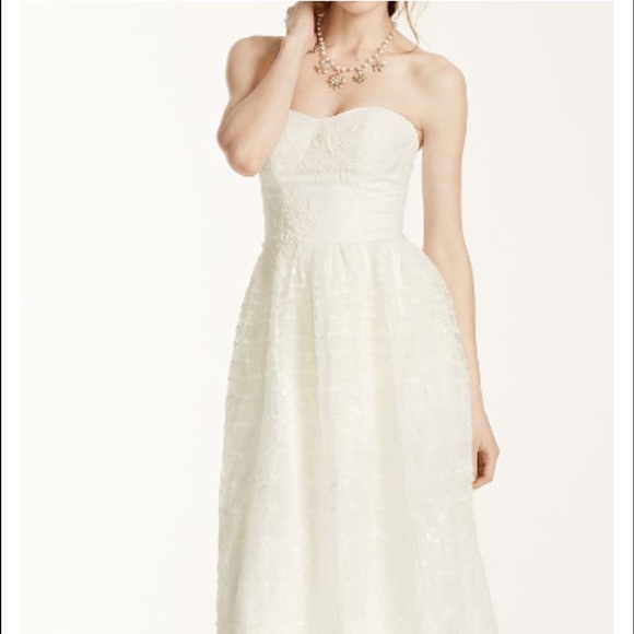 New Melissa Sweet wedding dress, lace, short