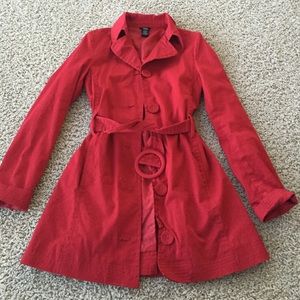 Red trench coat