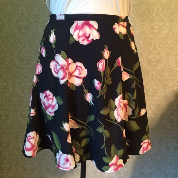 Time Zone Dresses & Skirts - Rose floral skirt