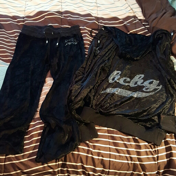 Bcbg velour track suit