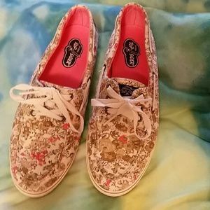 Sperry floral canvas boat shoes  9.5 floral print