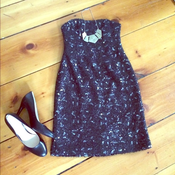 Banana Republic sequined little black dress.