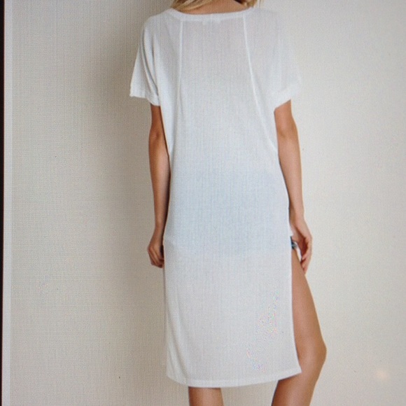 RIBBED SLIT TUNIC-WHITE - Picture 2 of 4