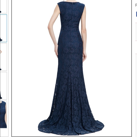 Brand new elegant evening formal dress blue - Picture 2 of 4