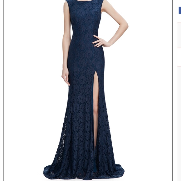 Brand new elegant evening formal dress blue - Picture 3 of 4