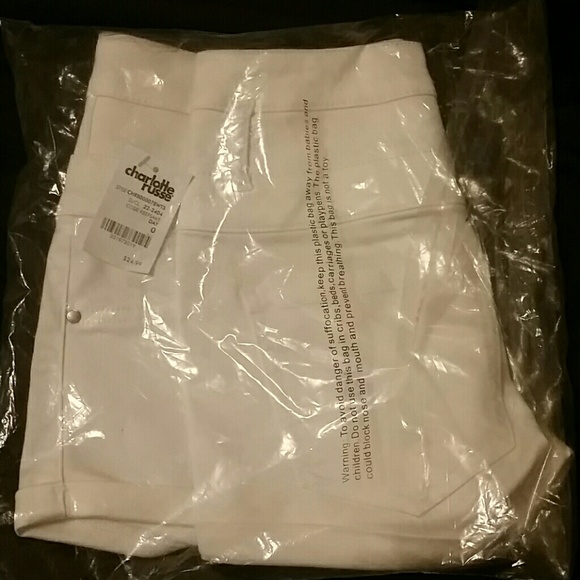 Charolotte russe high waisted white shorts