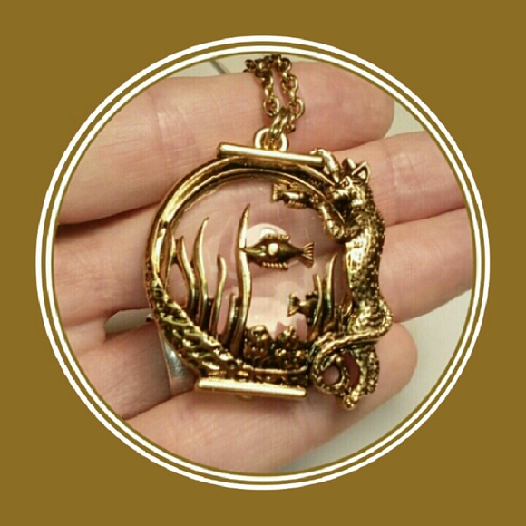 💕HP💕CAT & FISH CTCH MAGN GLSS NCKL - Picture 2 of 3