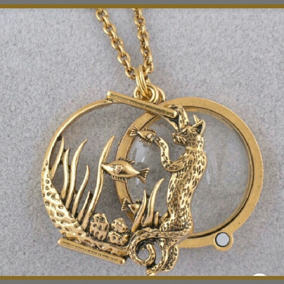 💕HP💕CAT & FISH CTCH MAGN GLSS NCKL - Picture 3 of 3